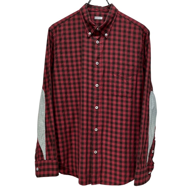 visvim ALBACORE SHIRT L/S IT RED CHECK ギンガムチェックエルボーパッチボタンダウンアルバコアシャツ ブラウス トップス ビズビム ヴィズヴィム メンズ