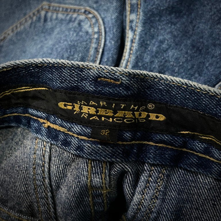 MARITHE FRANCOIS GIRBAUD ストーンウォッシュデニムワイドハーフパンツ ショーツ ボトムス Archive 90s 00s マリテフランソワジルボー メンズ