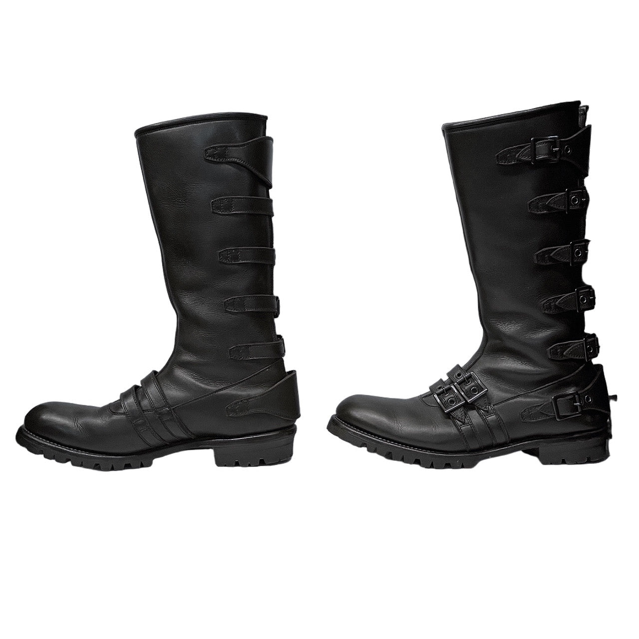 blackmeans レザー6連バックルバックジップロングブーツ シューズ 靴 クツ 27.5cm 未使用 ブラックミーンズ メンズ