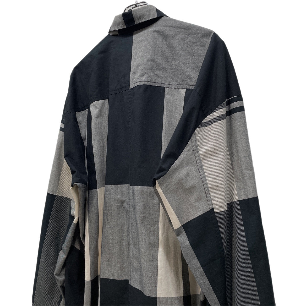 JOE CHIA ストライプチェックフライフロントロングシャツ ブラウス トップス ジョーチア メンズ