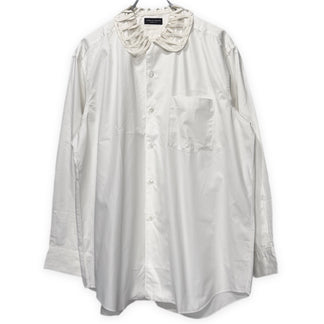 COMME des GARCONS HOMME PLUS 87AW コットンブロードデザインカラーオーバーサイズボックスシルエットシャツ ブラウス トップス Archive 80s 希少 未使用 コムデギャルソンオムプリュス メンズ
