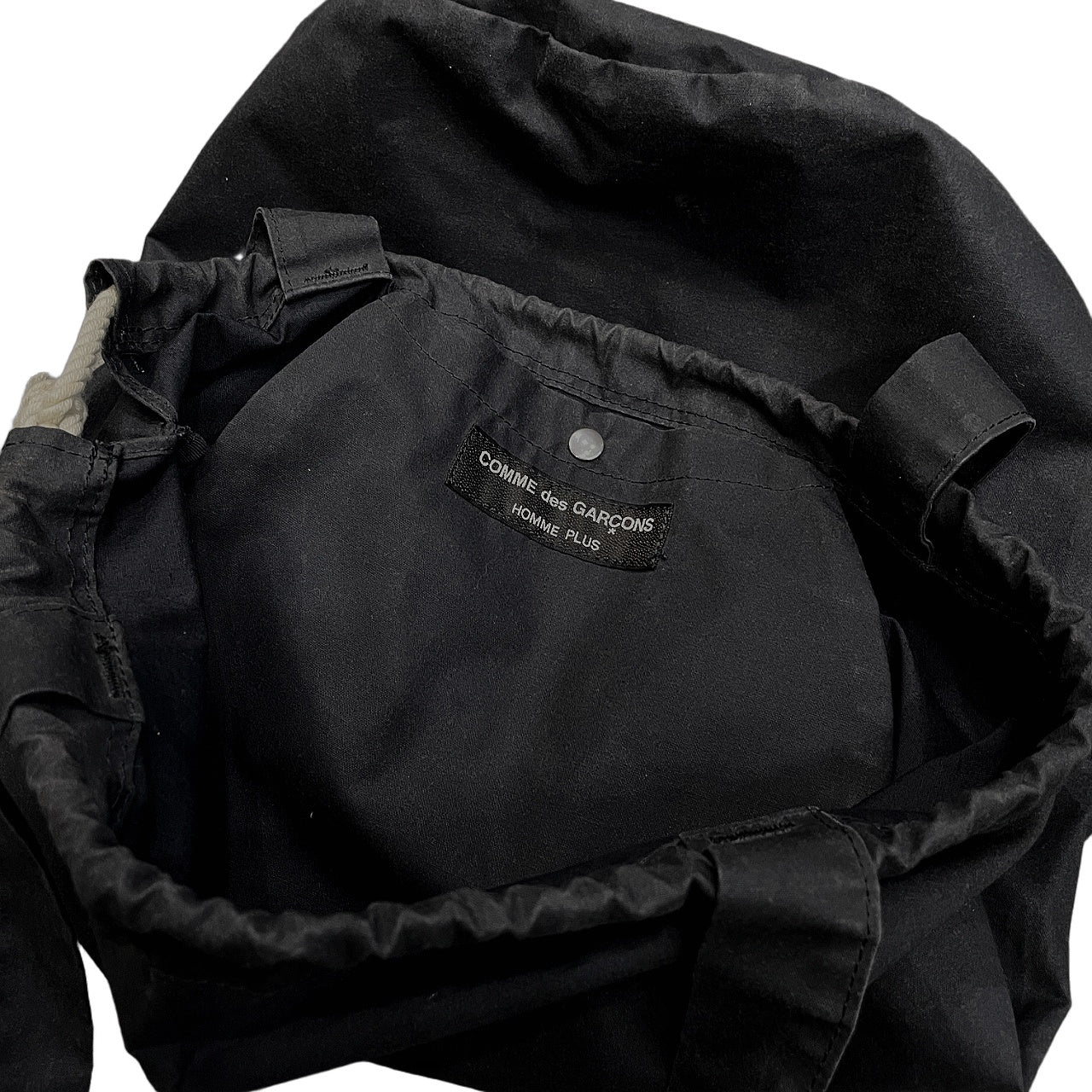 COMME des GARCONS HOMME PLUS 02AW ロゴプリント円柱型トートバッグ 鞄 カバン Archive コムデギャルソンオムプリュス メンズ レディース ユニセックス