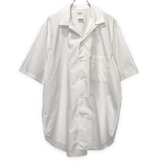 Yohji Yamamoto Pour Homme コットンブロードオープンカラーオーバーサイズシャツ ブラウス トップス Archive 80s 丸文字 開襟 半袖 ヨウジヤマモトプールオム メンズ