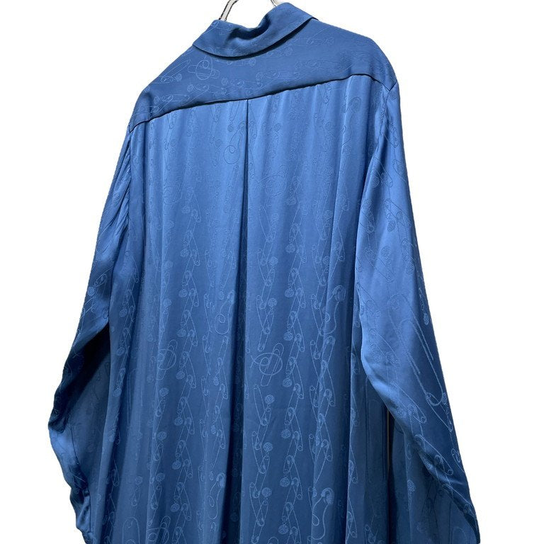 Vivienne Westwood 24AW VW SHIRT DRESS 安全ピンストライプレーヨンスーパーロングシャツワンピース コート 刺繍 トップス ブラウス アウター Archive IMPORT コレクションライン ヴィヴィアンウエストウッド メンズ レディース