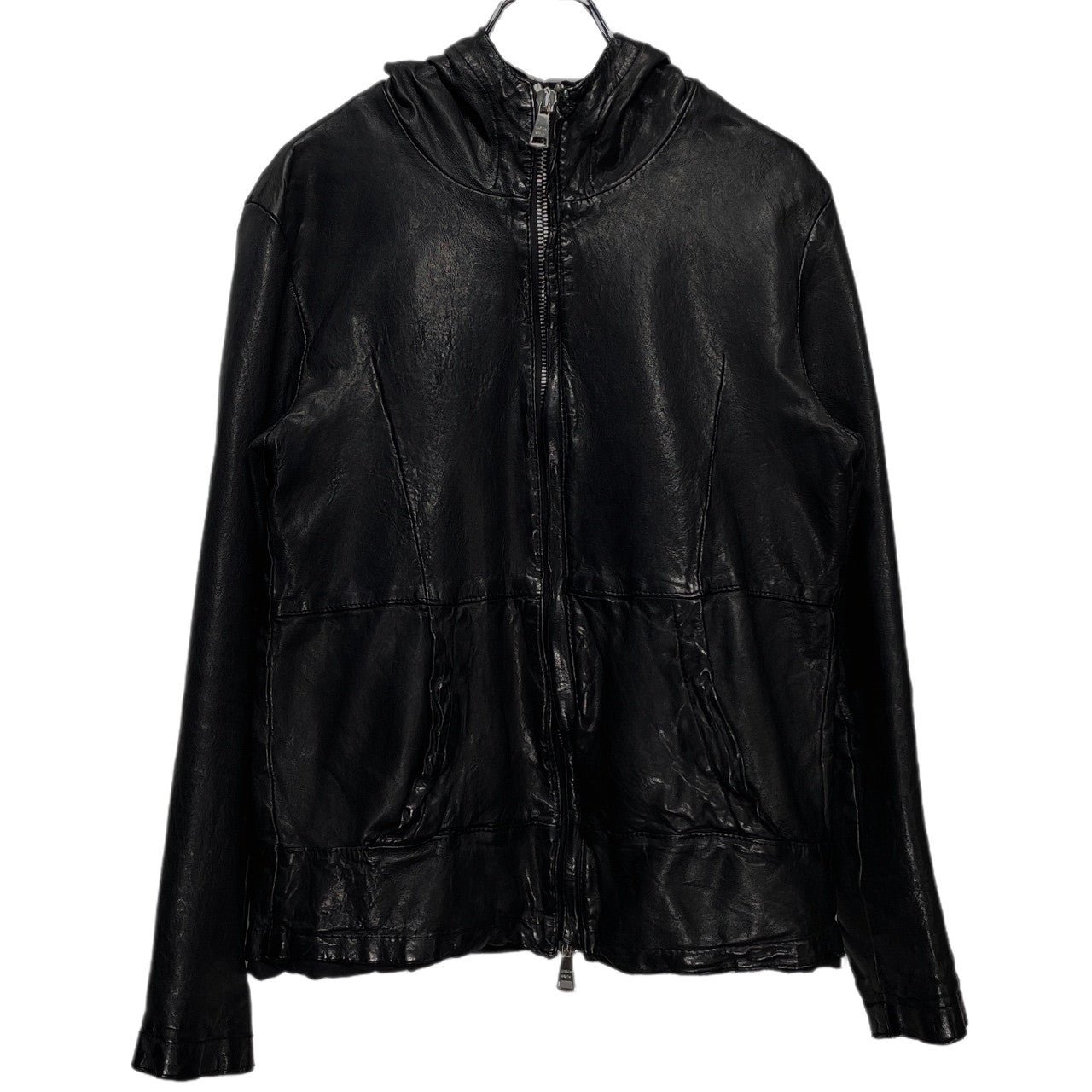 GIORGIO BRATO 17SS ラムレザーフーデッドジップアップジャケット ブルゾン パーカー フード ジョルジオブラット メンズ