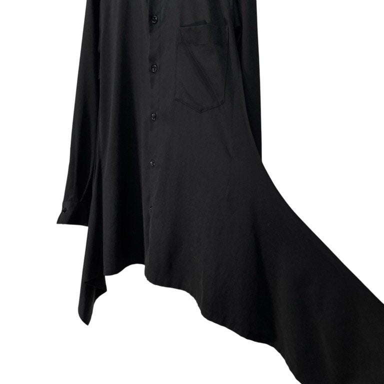 Ground Y 19AW トリアセテートポリエステルサイドフラシドレープロングシャツ ブラウス トップス Yohji Yamamoto グラウンドワイ ヨウジヤマモト メンズ レディース ユニセックス