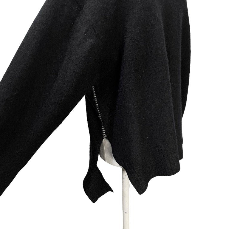 Y’s サイドステッチリペアデザイン圧縮ウールニットセーター 刺繍 アシンメトリー トップス Yohji Yamamoto Femme ワイズ ヨウジヤマモトファム レディース