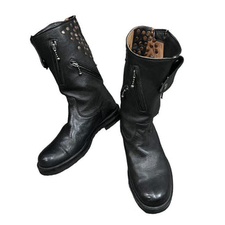 foot the coacher Deerskin Studded riders boots