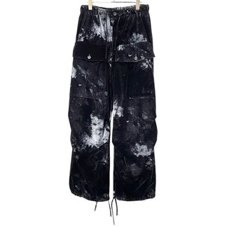 TAAKK 23AW PARACHUTE PANTS タイダイベロアフロッキーアプストラクトペイントパラシュートパンツ