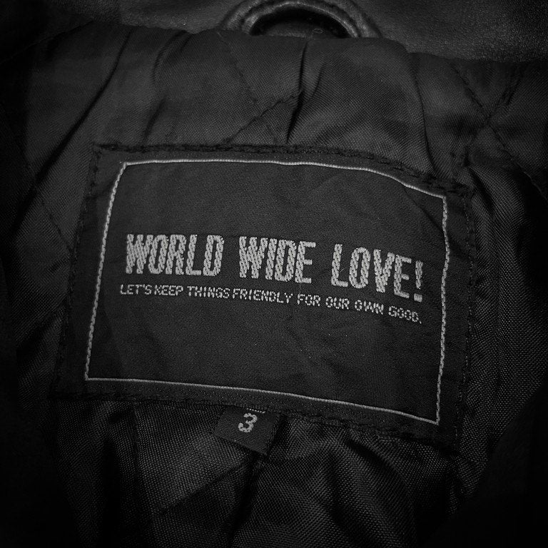 WORLD WIDE LOVE! カウレザーシングルライダースジャケット