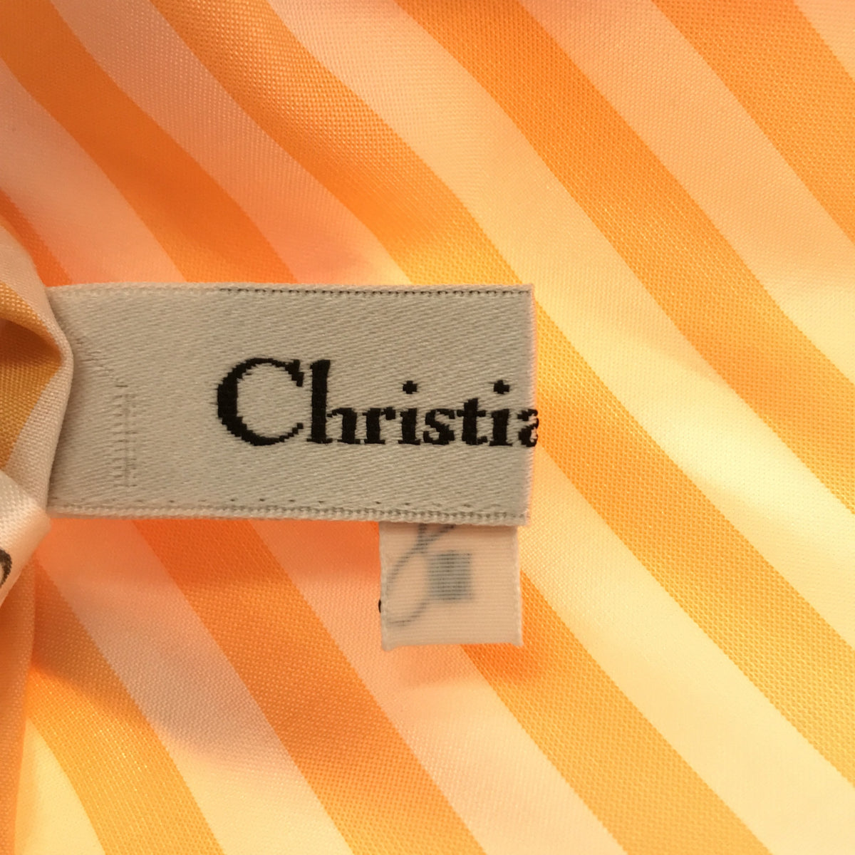 Christian Dior シルク混ストライプラウンドカラーシャツ
