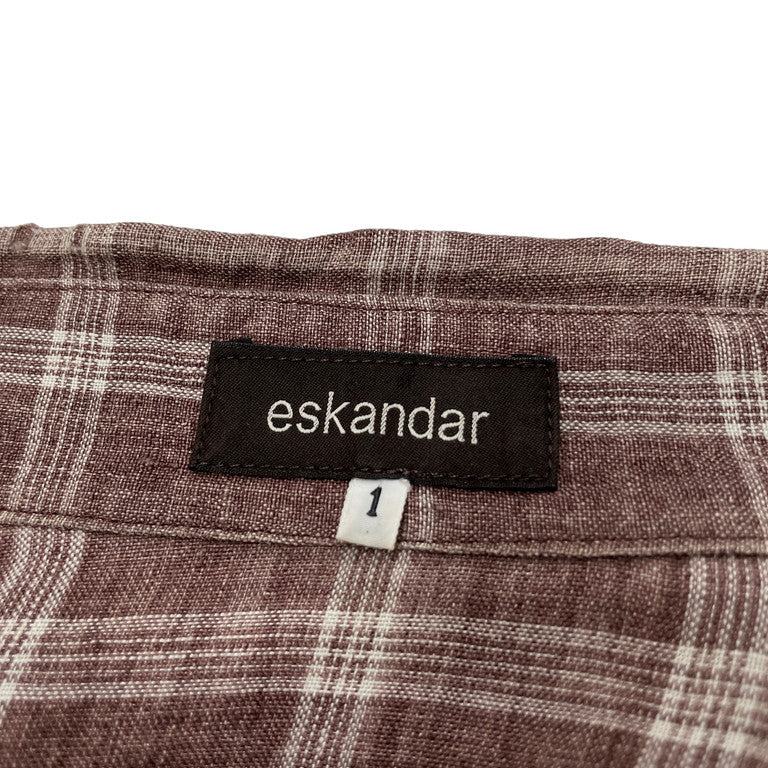 eskandar 1980-90s Linen plaid wide shirt