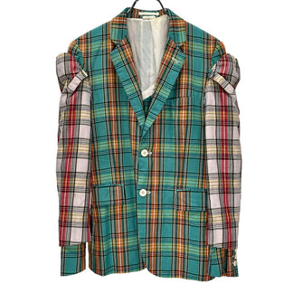 COMME des GARCONS HOMME PLUS 14SS Arm cover plaid jacket