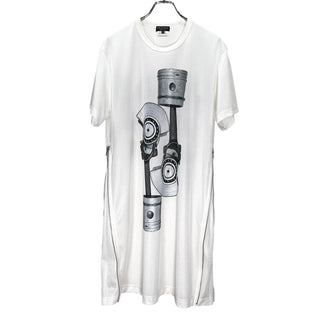 COMME des GARCONS HOMME PLUS 21SS ポリエステルメッシュプリントサイドジップカットソー Tシャツ