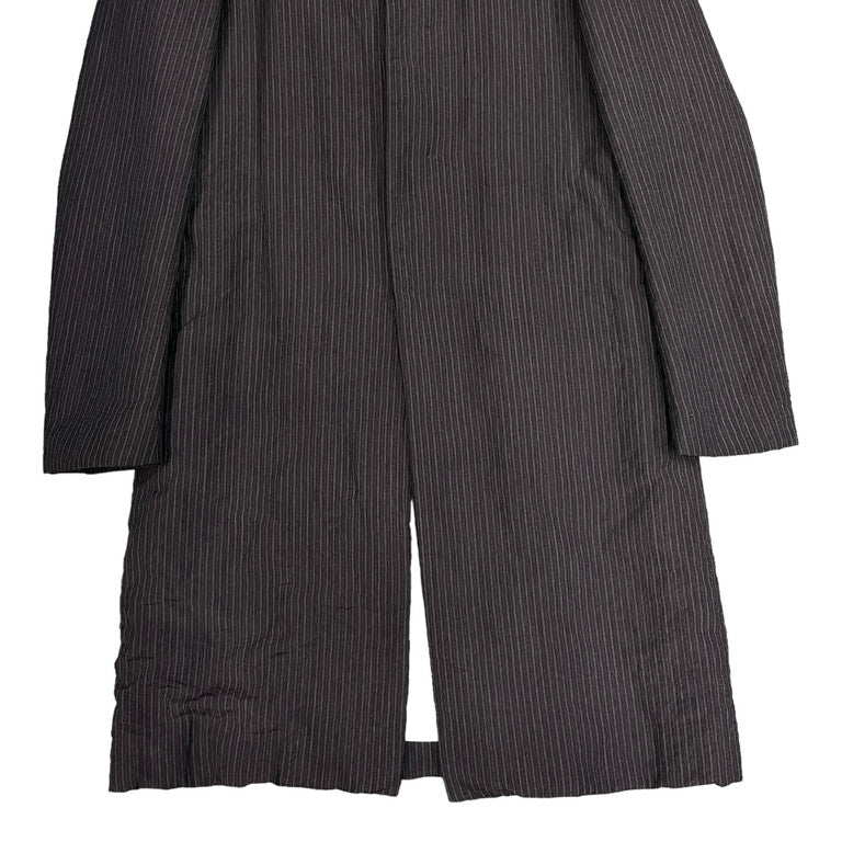 forme d'expression Wool ramie striped coat