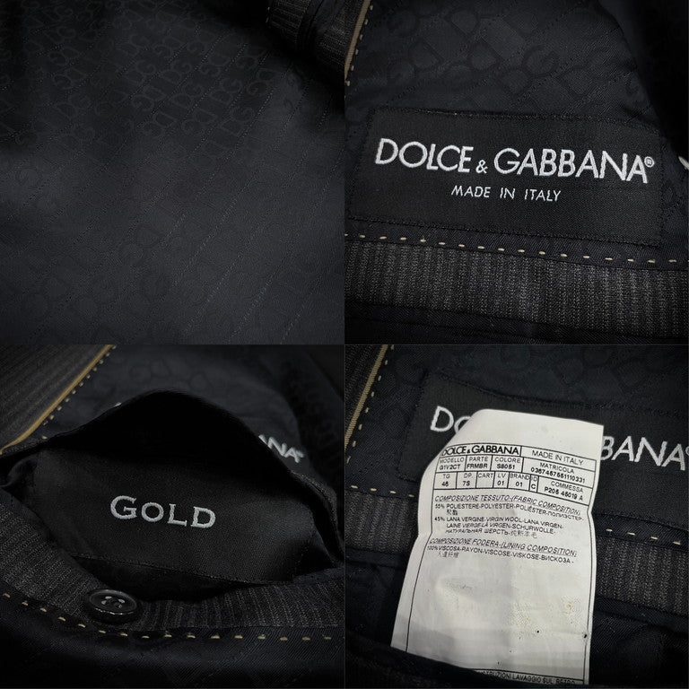 DOLCE&GABBANA GOLD ナローラペルストライプ1Bテーラードジャケット