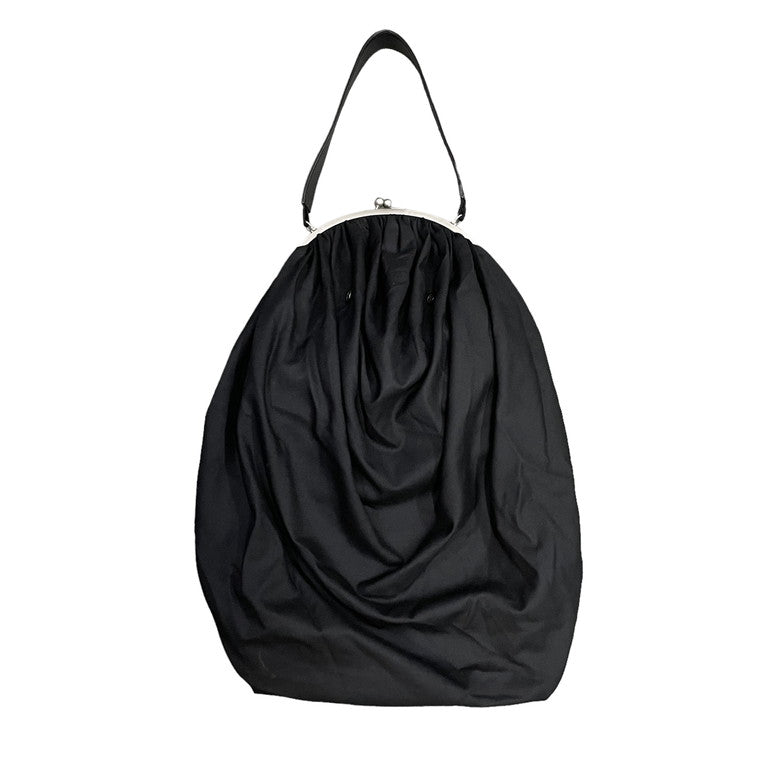 Yohji Yamamoto Femme Wool serge clasp bag