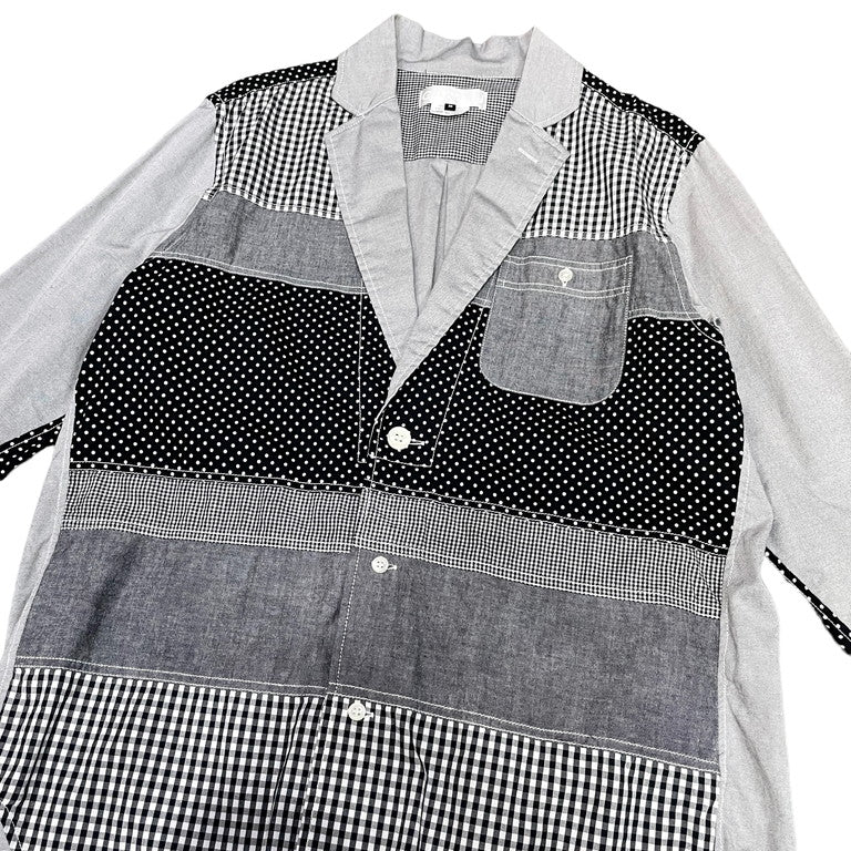GANRYU AD2013 Plaid patchwork jacket