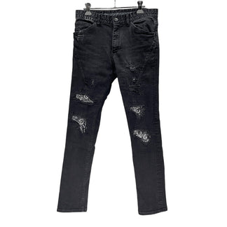 n(n) by NUMBER NINE Paisley patched jeans