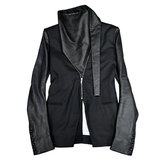 GARETH PUGH Leather switching high neck jacket