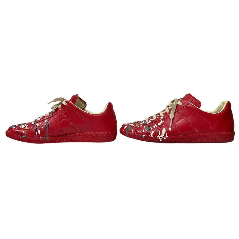 Maison Martin Margiela 22 15AW REPLICA 1970's Austria Men's sports shoes レザーローカットペンキジャーマントレーナー スニーカー