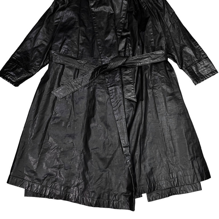 LUNA MATTINO 1990s Scarf docking leather coat