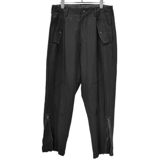 Yohji Yamamoto Pour Homme 93SS ウールギャバジンニーパッチ裾ジップフラップカーゴポケットパンツ