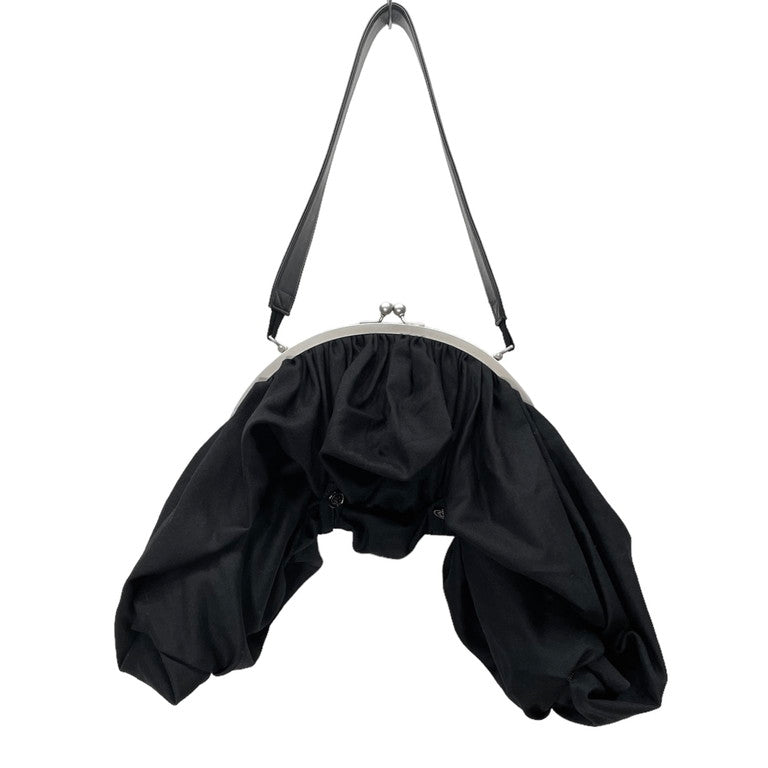 Yohji Yamamoto Femme Wool serge clasp bag