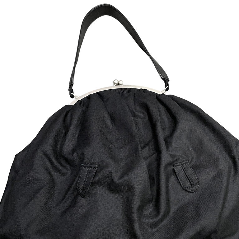 Yohji Yamamoto Femme Wool serge clasp bag