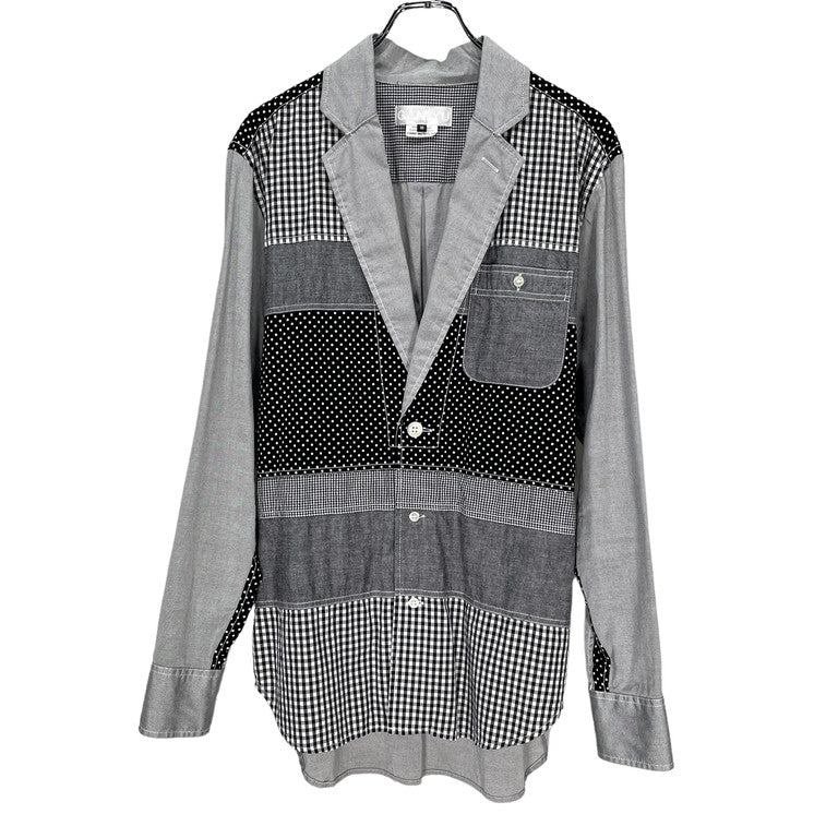 GANRYU AD2013 Plaid patchwork jacket
