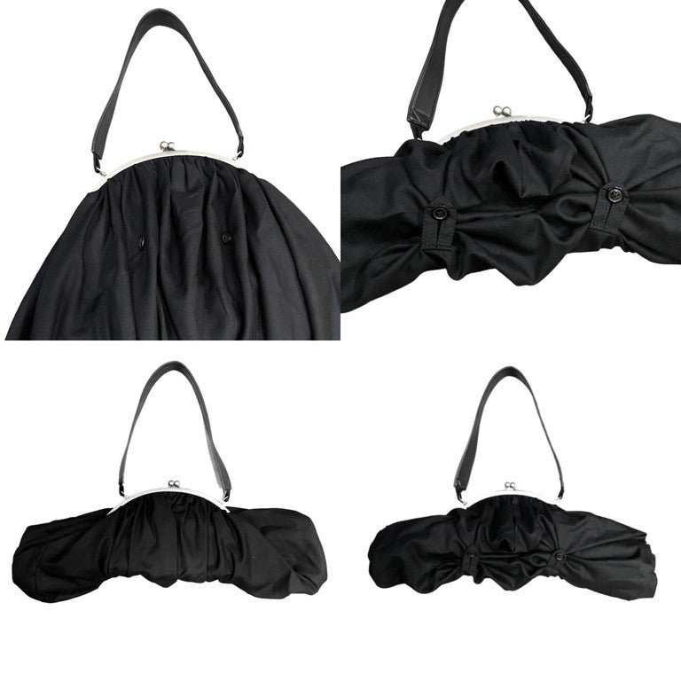 Yohji Yamamoto Femme Wool serge clasp bag