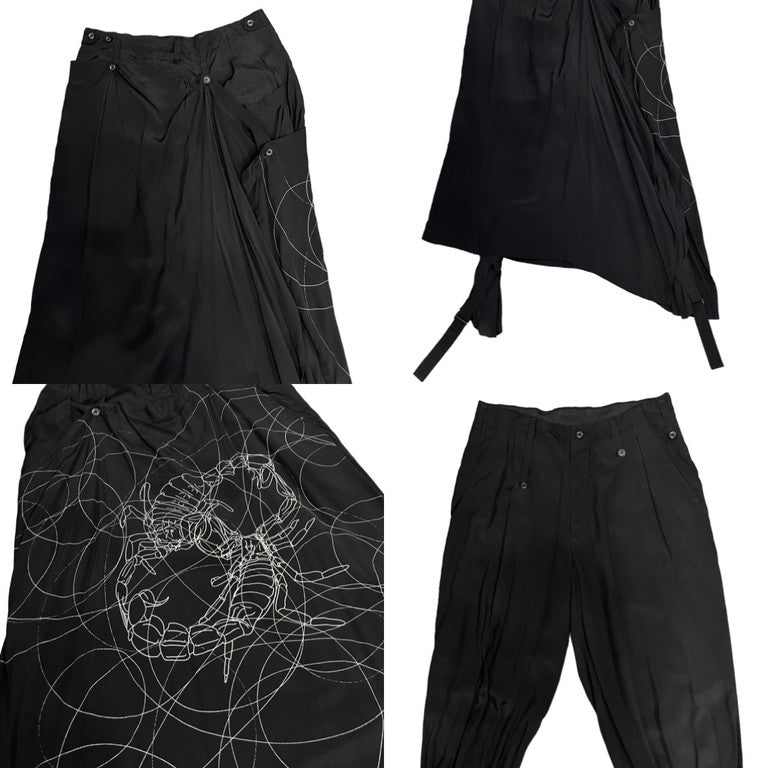 Yohji Yamamoto Pour Homme 19AW Scorpion printed wrap around pants