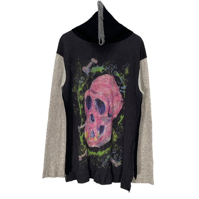 Yohji Yamamoto Pour Homme 14AW Printed skull knitted sweater