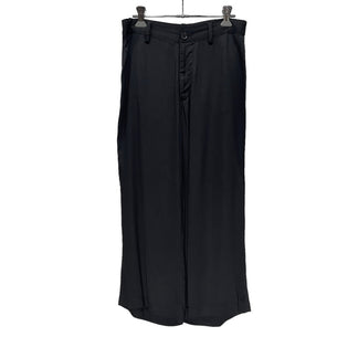 Y's 18SS Black rayon wide pants