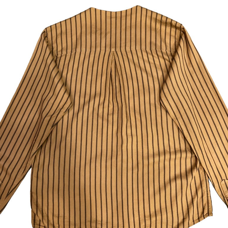 YANTOR Collarless striped shirt