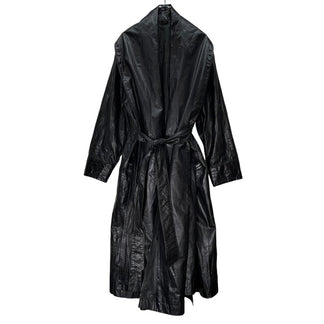 LUNA MATTINO 1990s Scarf docking leather coat