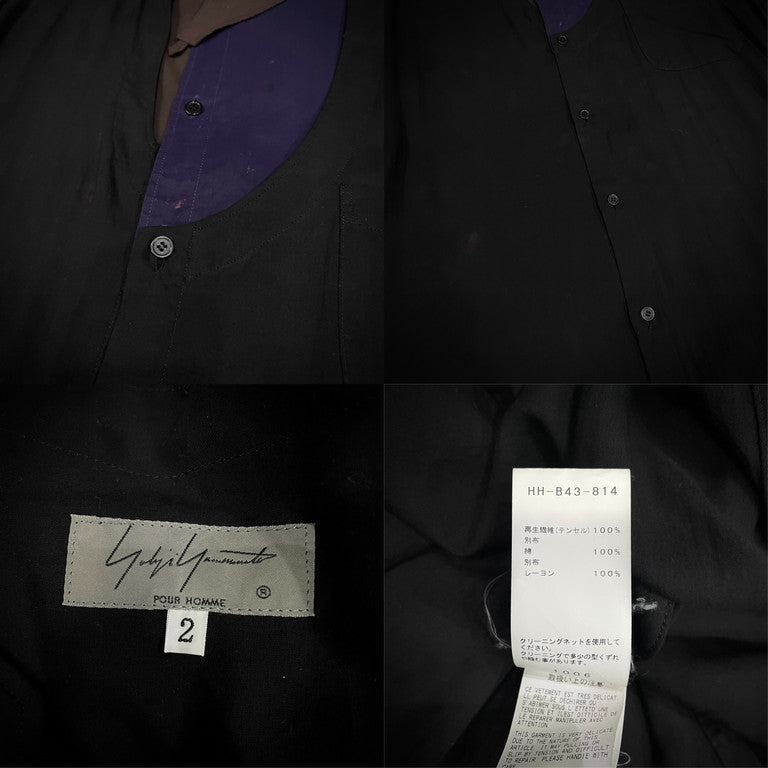 Yohji Yamamoto Pour Homme 19SS Layered tencel long shirt
