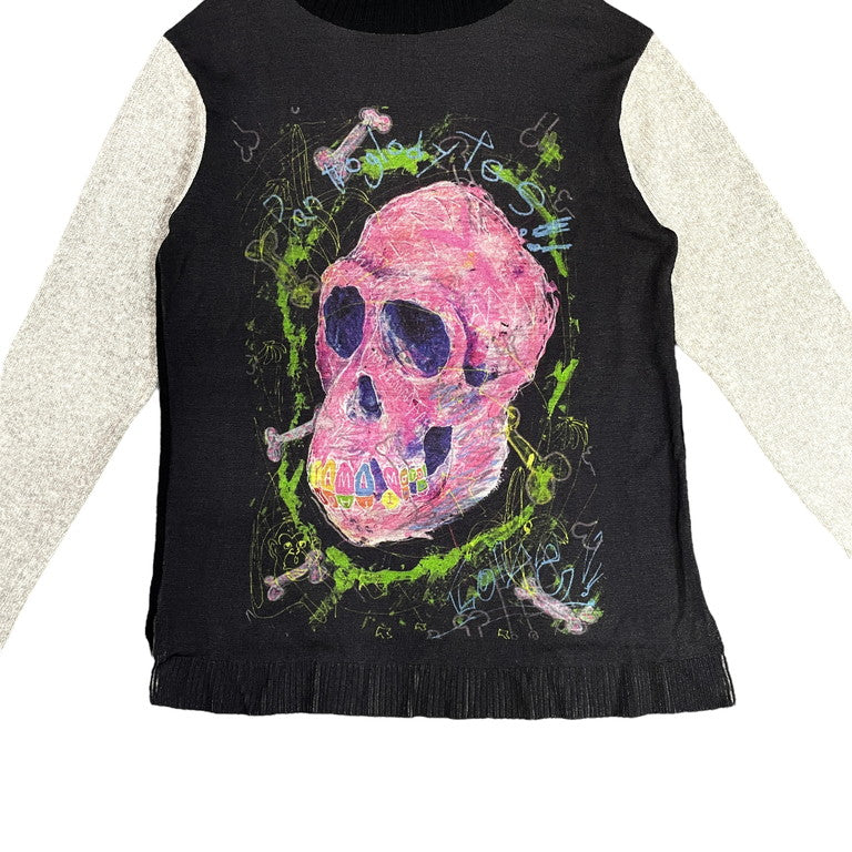 Yohji Yamamoto Pour Homme 14AW Printed skull knitted sweater