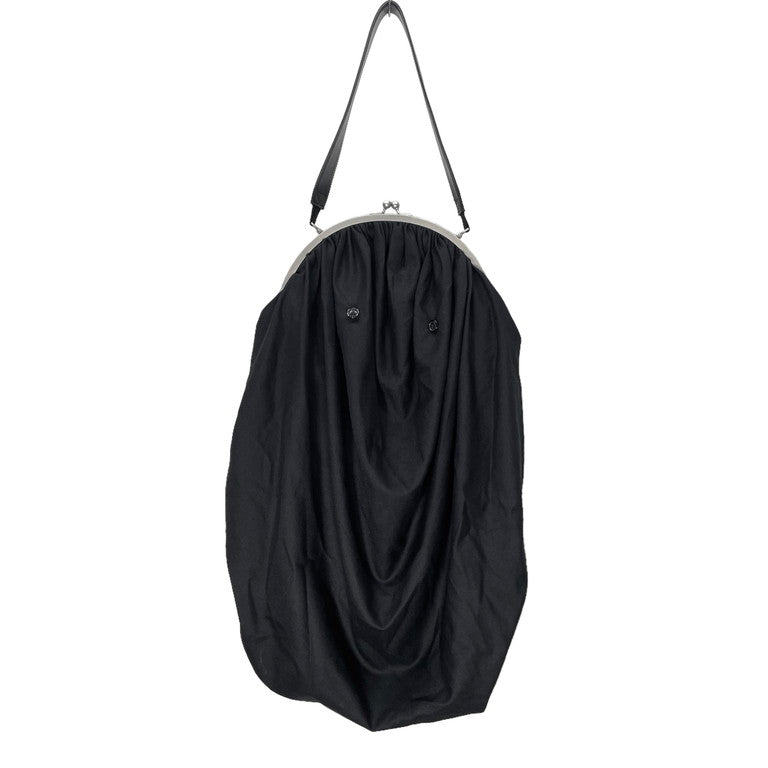 Yohji Yamamoto Femme Wool serge clasp bag