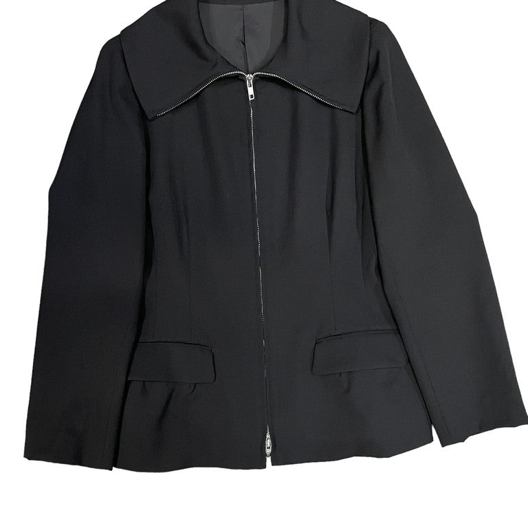 Yohji Yamamoto Femme 00AW Wool gabardine zip-up jacket