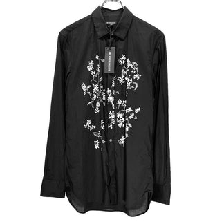 ANN DEMEULEMEESTER 18SS コットンブロードフラワープリント比翼シャツ